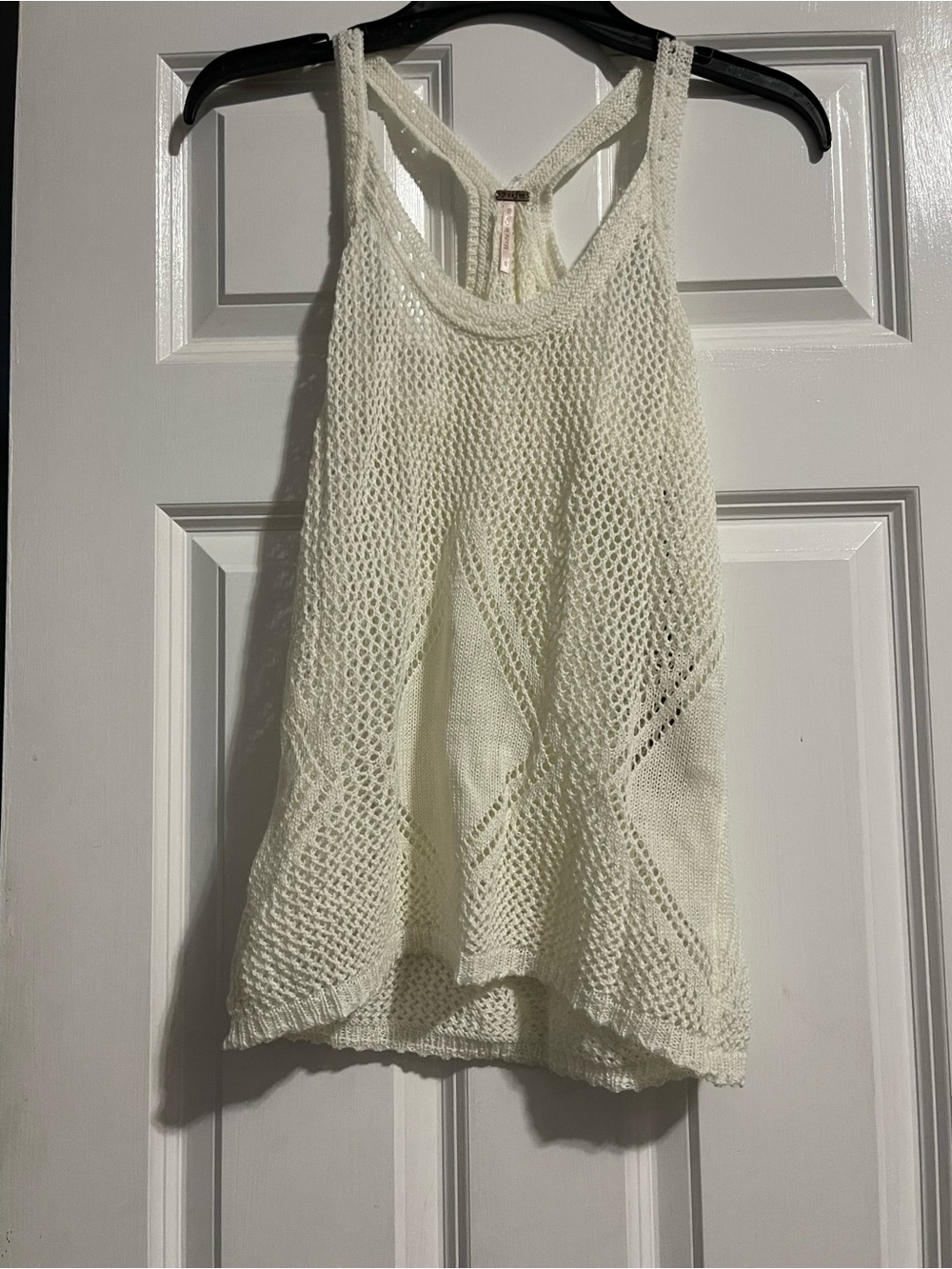 Racerback Knit Tank Top in Cream